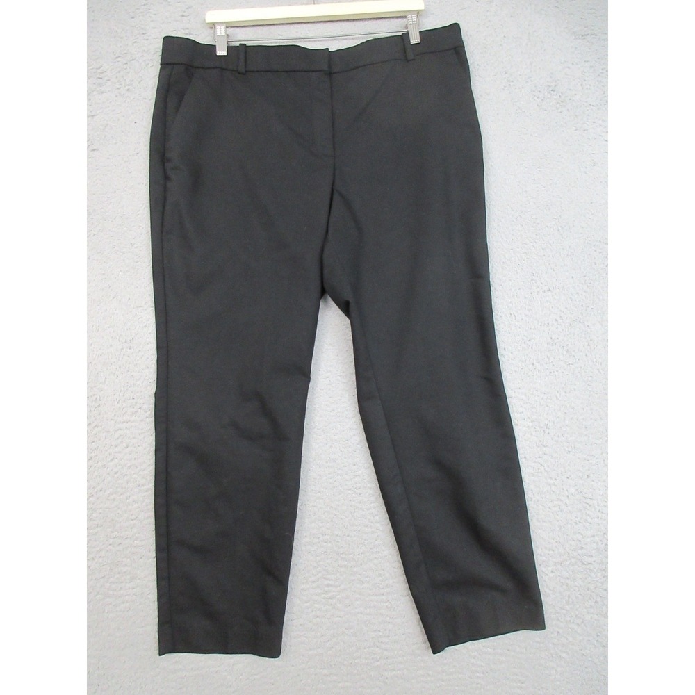 H&M Dress Pants Women 20 Black Flat Front Straight Leg Business Office Corpcore